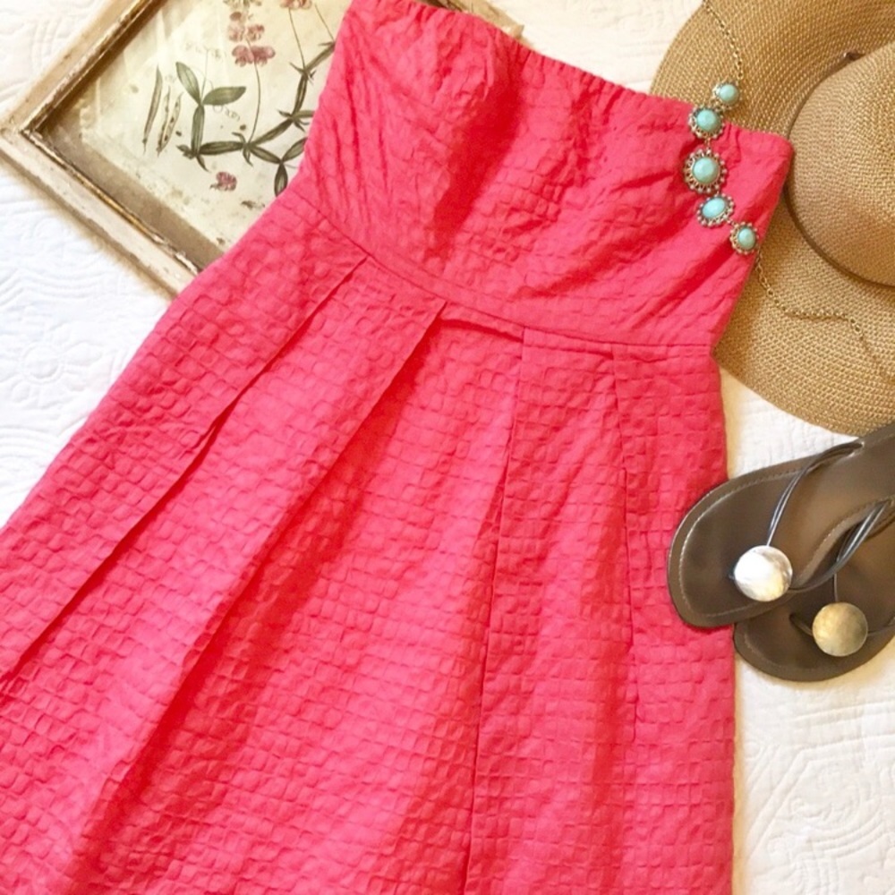 J. Crew Strapless Coral Dress